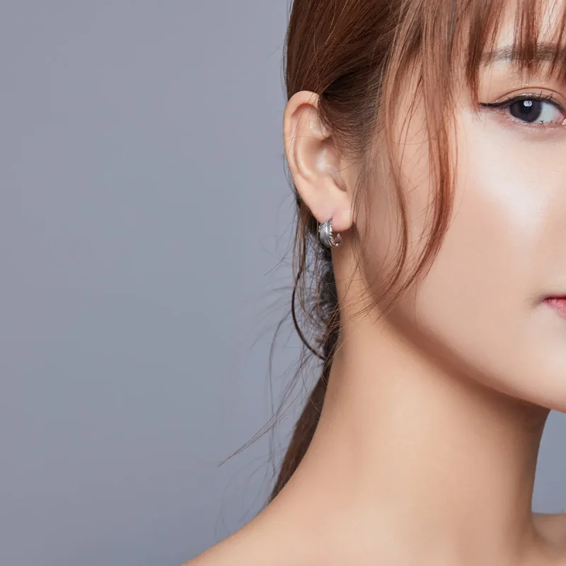 (slika za) Srebrni uhani s perjem v slogu Pandora - SCE923 - Ogled 7