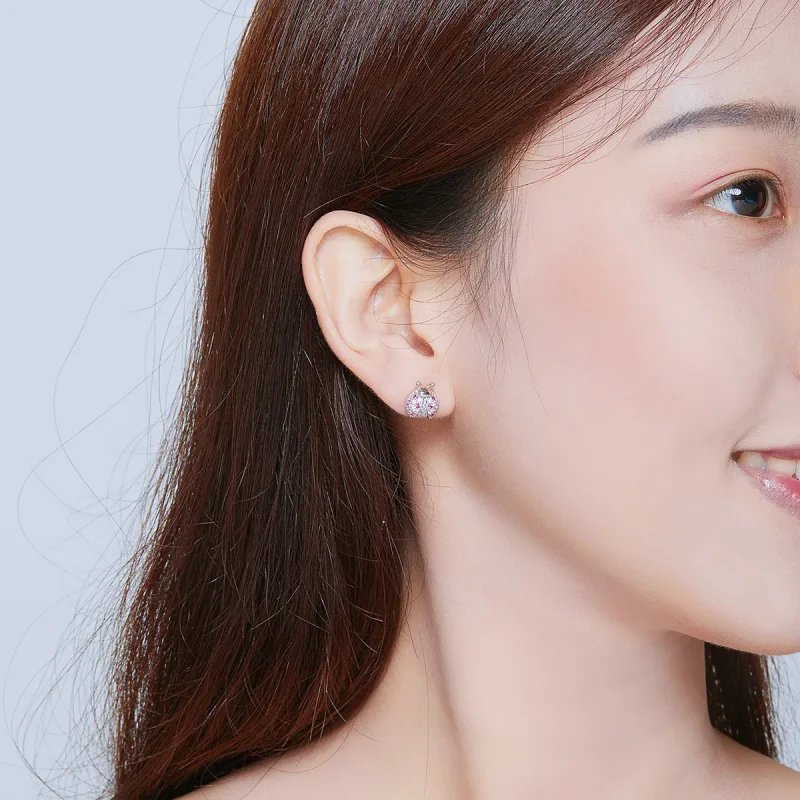 (slika za) Srebrni uhani s pikapolonico v stilu Pandora - SCE715 - Ogled 7