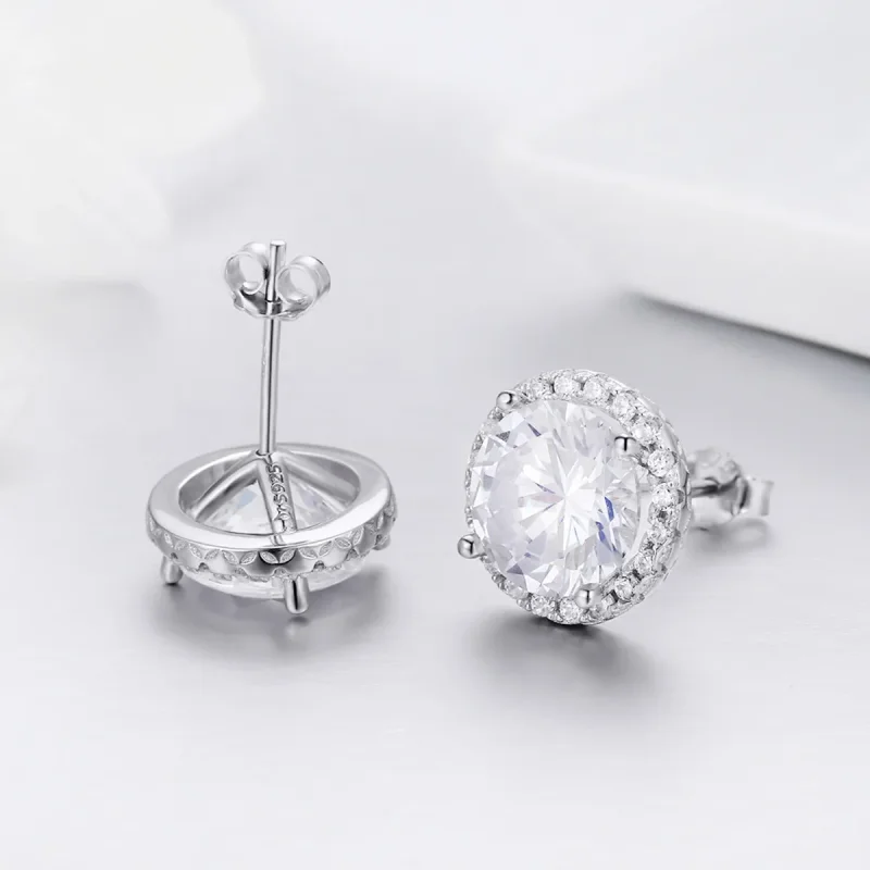 (slika za) Srebrni uhani s plemenito svetlobo v slogu Pandora - SCE358 - Ogled 5