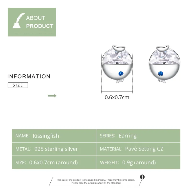 (slika za) Srebrni uhani s poljubljajočimi se ribicami v stilu Pandora - BSE204 - Ogled 3