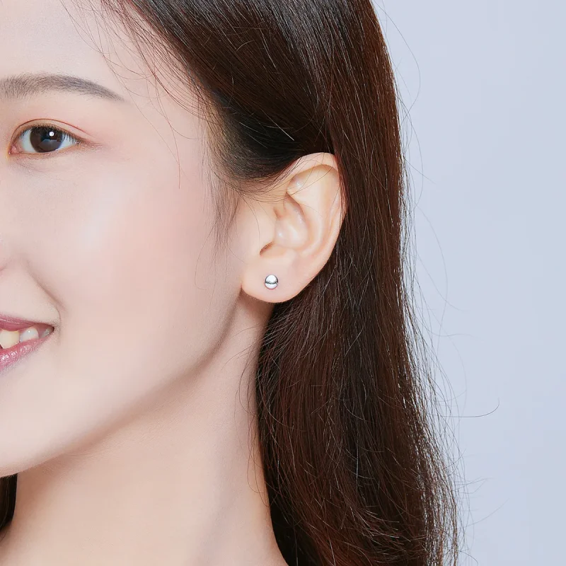 (slika za) Srebrni uhani s preprostim fižolom v slogu Pandora - SCE705-A - Ogled 8