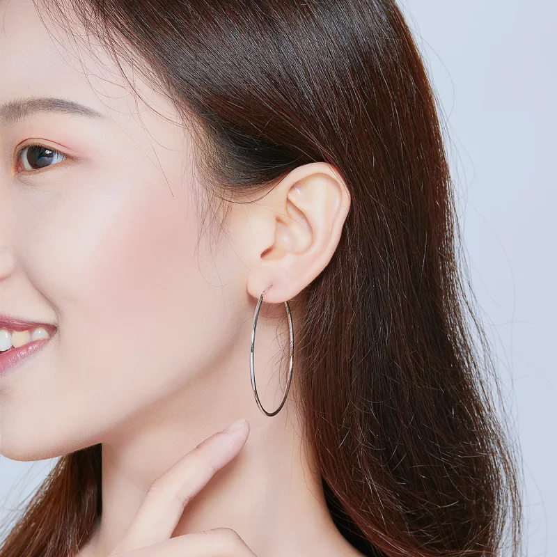 (slika za) Srebrni uhani s preprostimi linijami v slogu Pandora - SCE711 - Ogled 7