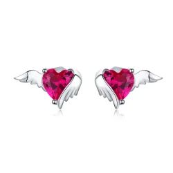 Srebrni uhani s srcem Guardian Style Pandora - SCE690