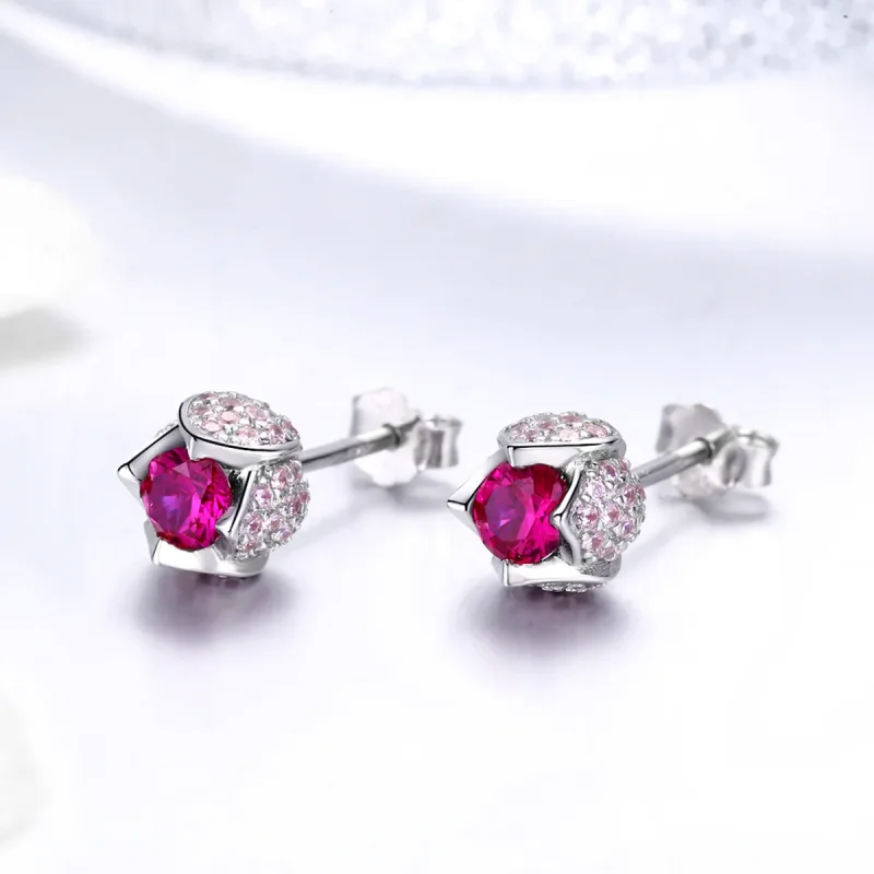 (slika za) Srebrni uhani s tulipani v stilu Pandora - BSE042 - Ogled 2