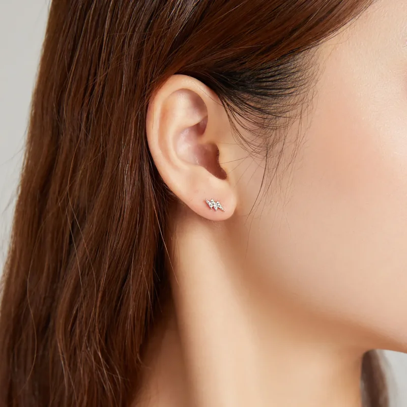 (slika za) Srebrni uhani v obliki strele v stilu Pandora - SCE1007 - Ogled 6