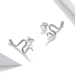 Srebrni uhani v slogu Pandora Dance of the Snake Stud - SCE1111