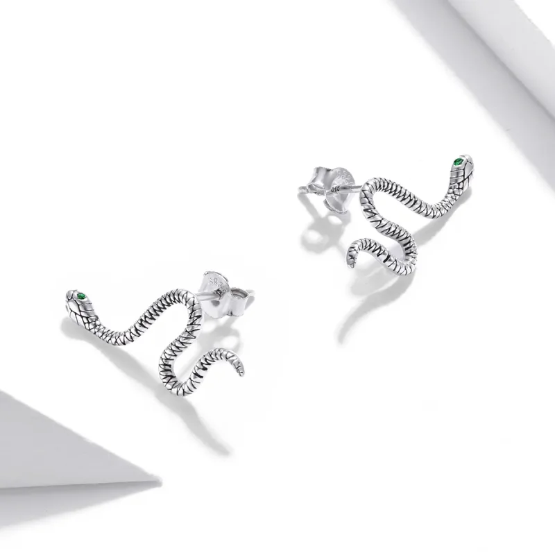 (slika za) Srebrni uhani v slogu Pandora Dance of the Snake Stud - SCE1111 - Ogled 2