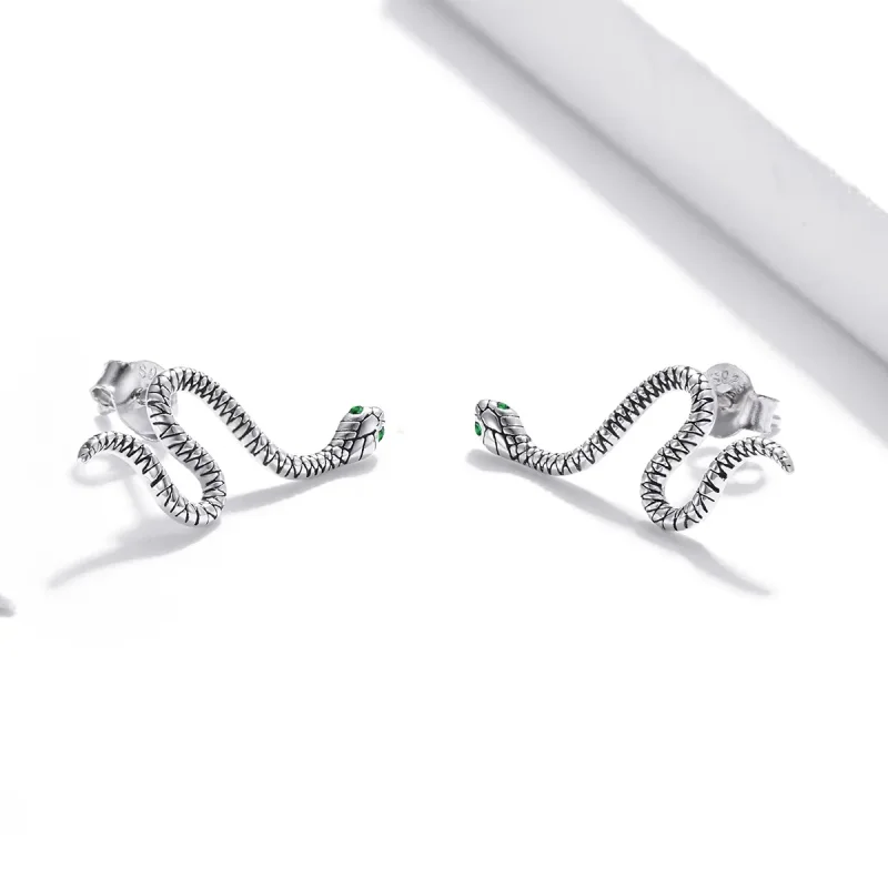 (slika za) Srebrni uhani v slogu Pandora Dance of the Snake Stud - SCE1111 - Ogled 3
