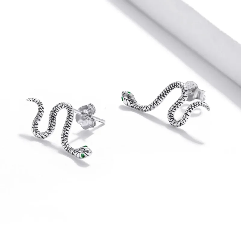 (slika za) Srebrni uhani v slogu Pandora Dance of the Snake Stud - SCE1111 - Ogled 4