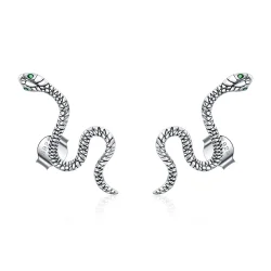 Srebrni uhani v slogu Pandora Dance of the Snake Stud - SCE1111
