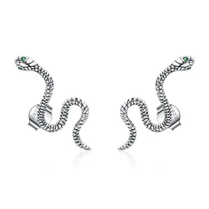 (slika za) Srebrni uhani v slogu Pandora Dance of the Snake Stud - SCE1111