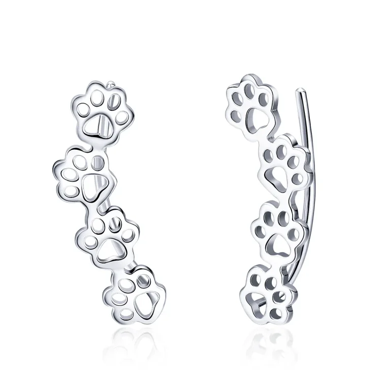 Srebrni uhani v slogu Pandora Paw Trail - SCE430