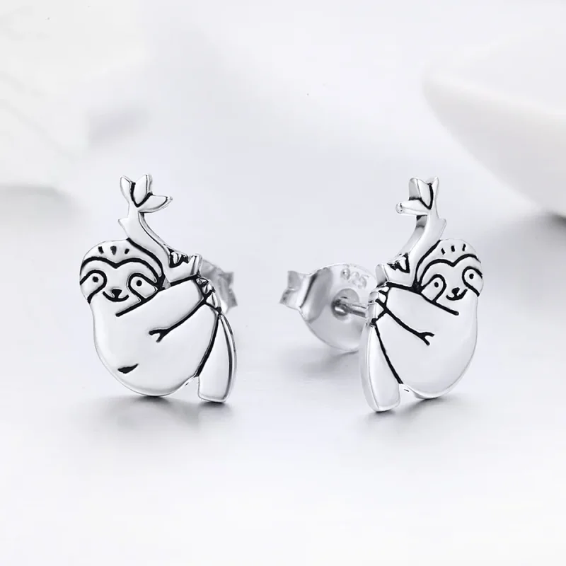 (slika za) Srebrni uhani v slogu Pandora Sloth Stud - SCE327 - Ogled 5