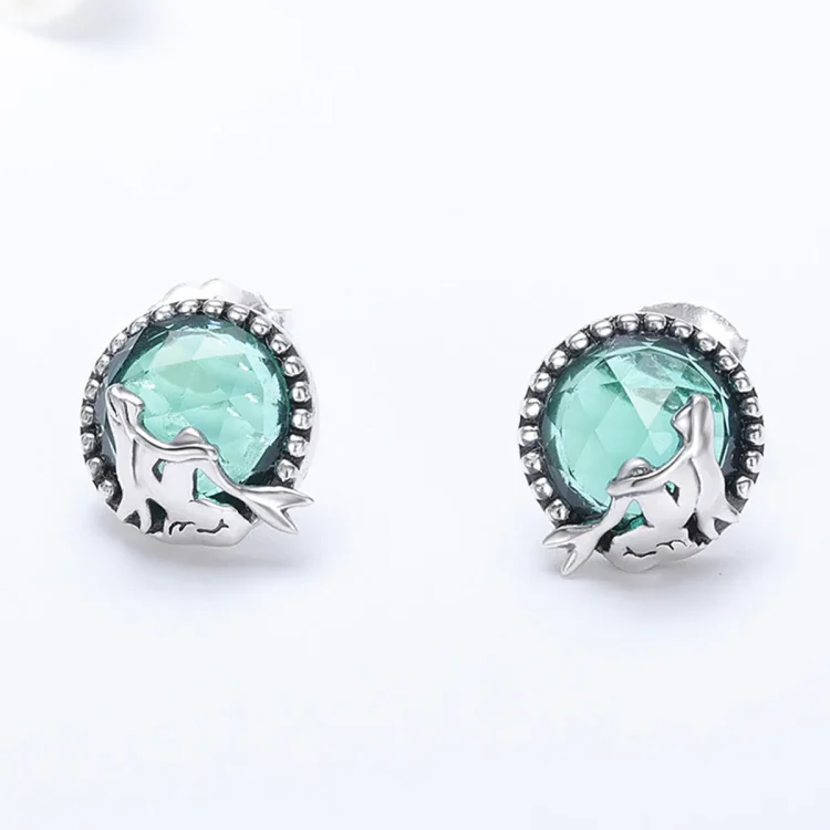 Srebrni uhani v stilu Pandora Love of Mermaid - SCE383