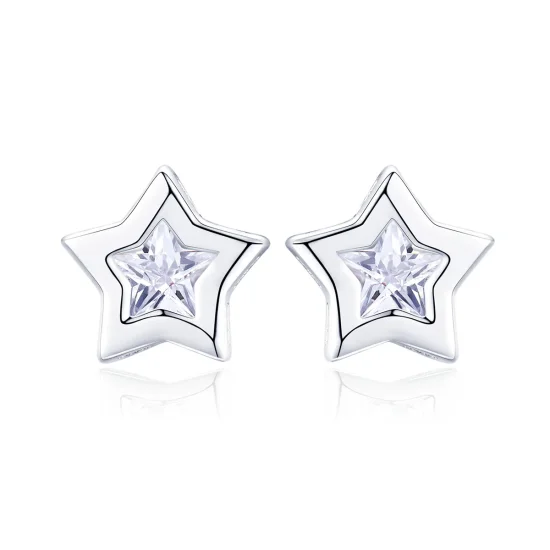 (slika za) Srebrni uhani v stilu Pandora Secret of Stars - SCE437