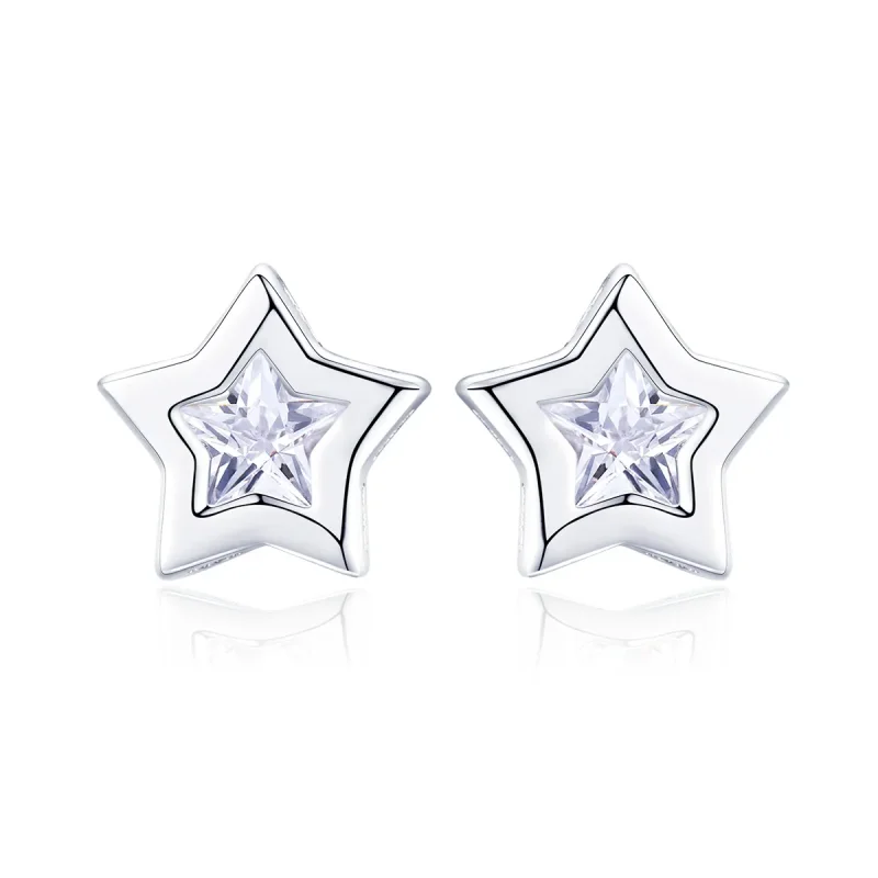 (slika za) Srebrni uhani v stilu Pandora Secret of Stars - SCE437