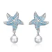 Srebrni uhani v stilu Pandora z morsko zvezdo in biseri - BSE405
