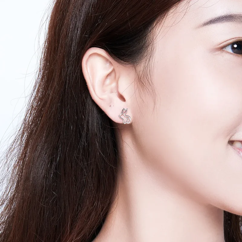 (slika za) Srebrni uhani z zajčki v slogu Pandora - SCE698 - Ogled 5