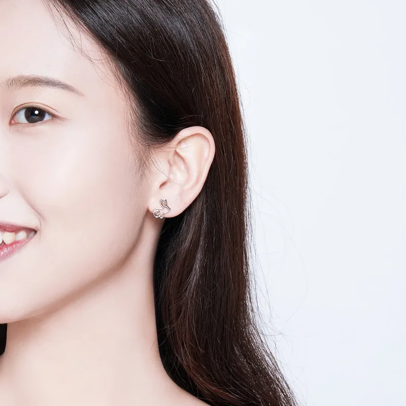 (slika za) Srebrni uhani z zajčki v slogu Pandora - SCE698 - Ogled 6