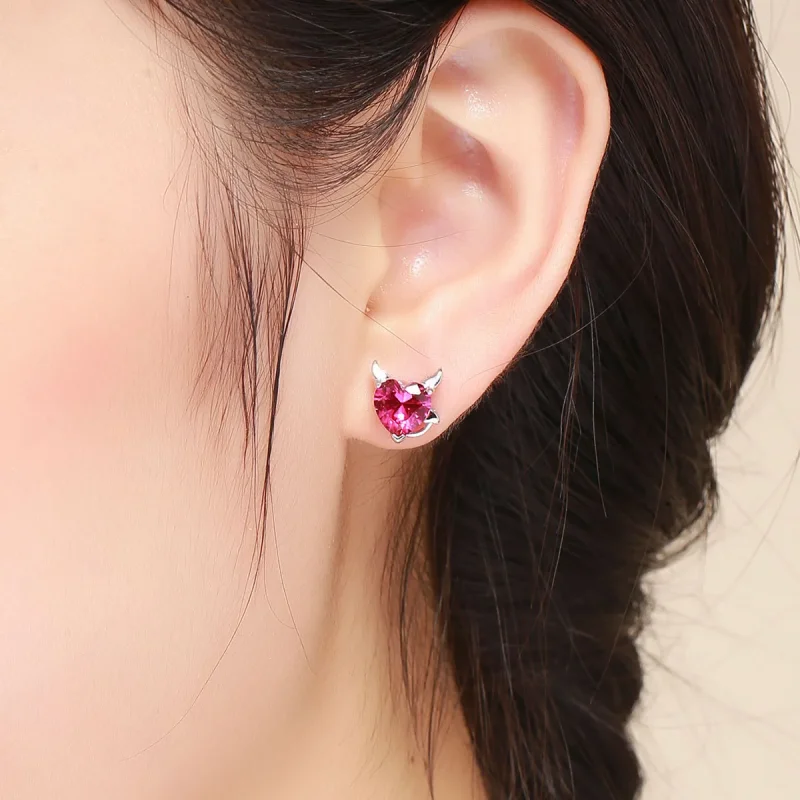 (slika za) Srebrni uhani z angelom in hudičem v stilu Pandora - SCE414 - Ogled 5