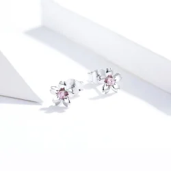 Srebrni uhani z žepni v obliki cvetov marjetic v stilu Pandora - SCE784 Srebrni uhani z žepni v obliki cvetov marjetic v stilu Pandora - SCE784