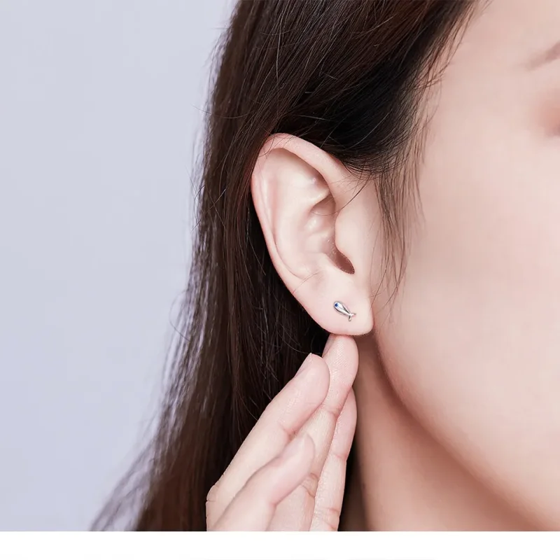 (slika za) Srebrni uhani z mačkami in ribami v stilu Pandora - SCE623 - Ogled 5