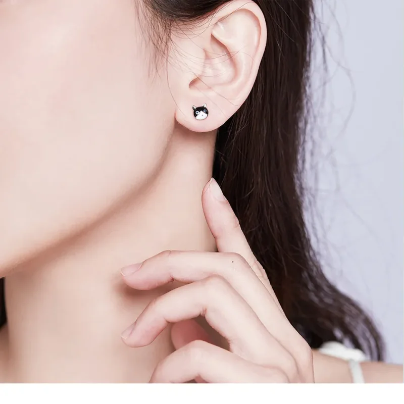 (slika za) Srebrni uhani z mačkami in ribami v stilu Pandora - SCE623 - Ogled 6