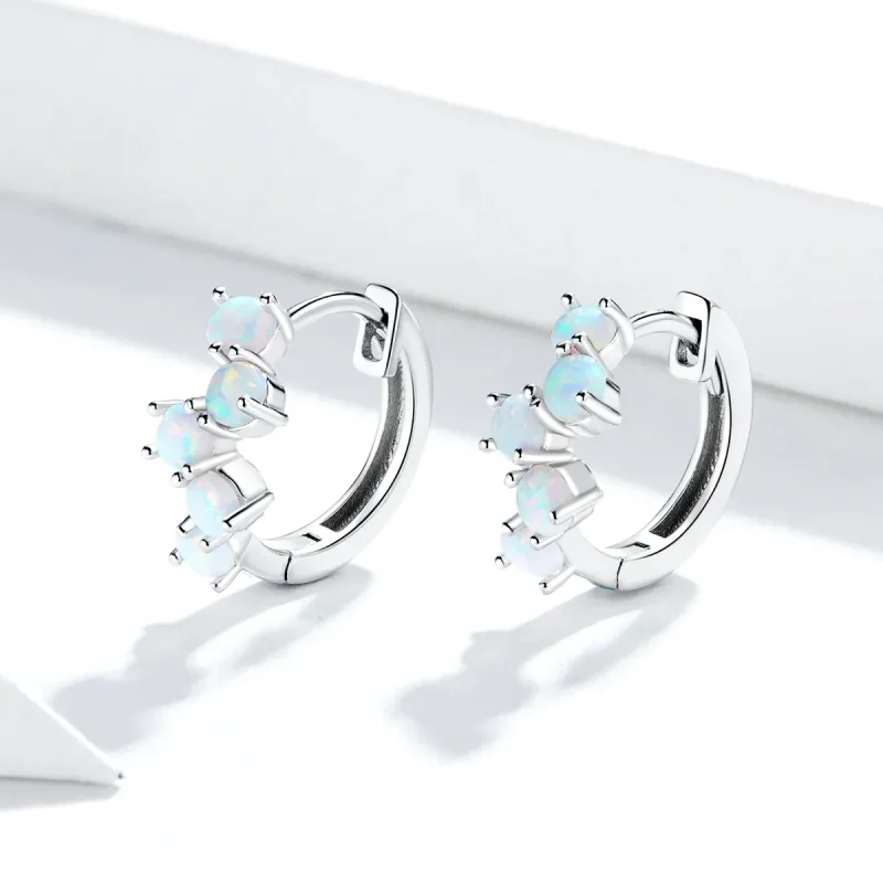 (slika za) Srebrni uhani z mehurčki v slogu Pandora - SCE941 - Ogled 3