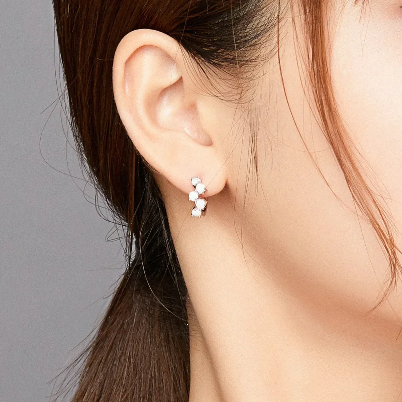 (slika za) Srebrni uhani z mehurčki v slogu Pandora - SCE941 - Ogled 7