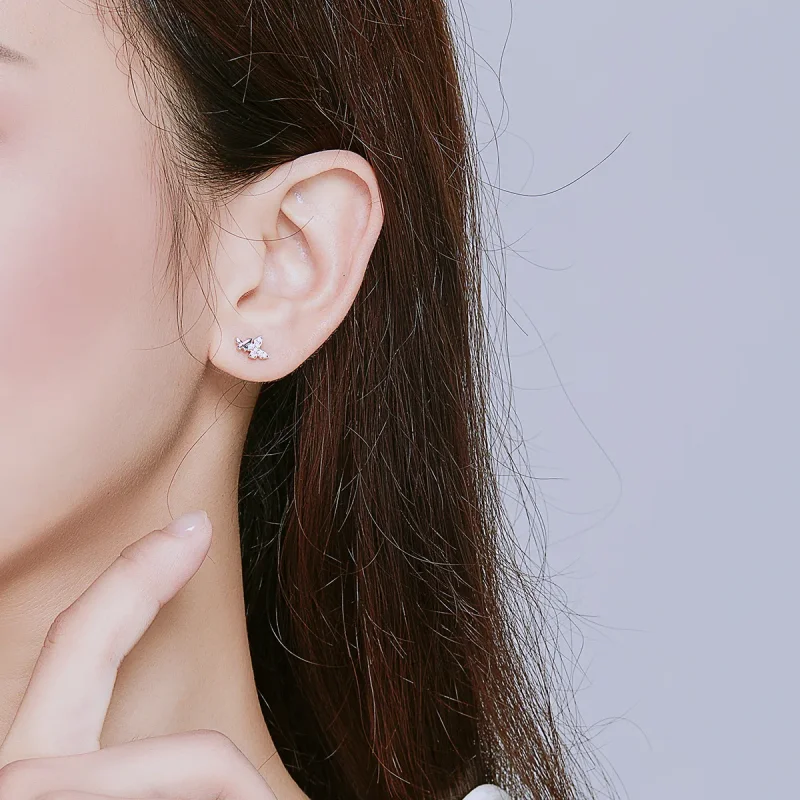 (slika za) Srebrni uhani z metulji v slogu Pandora - BSE236 - Ogled 7