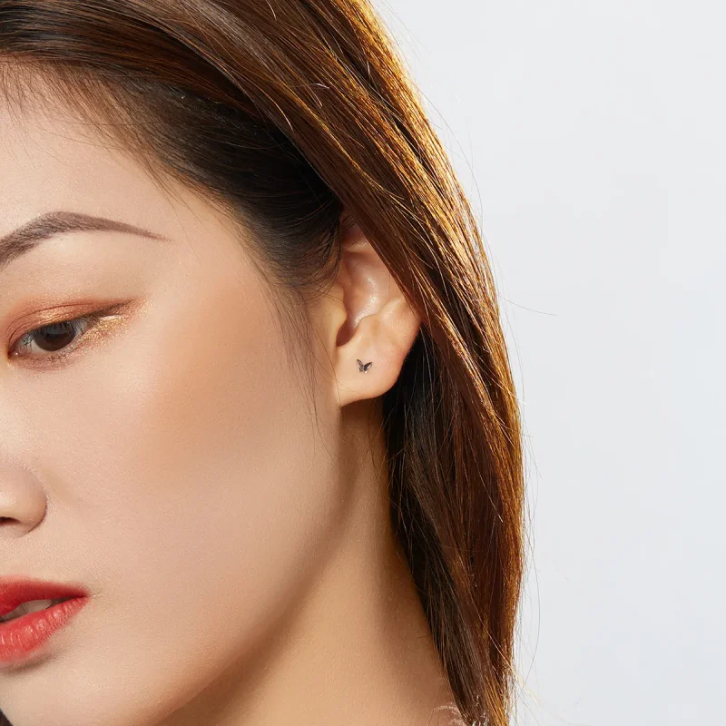 (slika za) Srebrni uhani z metulji v slogu Pandora - SCE775 - Ogled 5