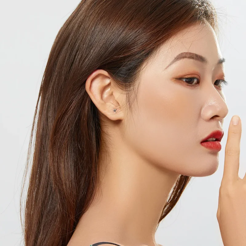 (slika za) Srebrni uhani z metulji v slogu Pandora - SCE775 - Ogled 7