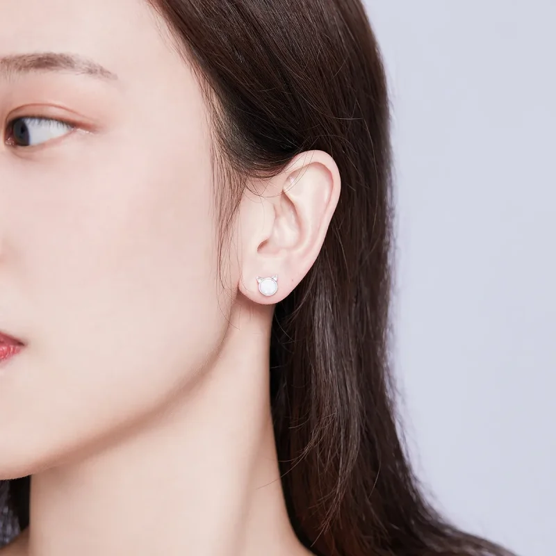 (slika za) Srebrni uhani z mijavkasto zvezdo v stilu Pandora - SCE538-Q - Ogled 7