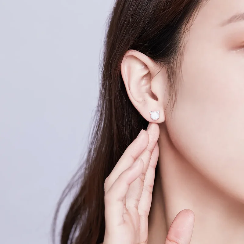 (slika za) Srebrni uhani z mijavkasto zvezdo v stilu Pandora - SCE538-Q - Ogled 8