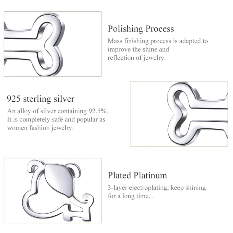 (slika za) Srebrni uhani z odprtimi tačkami v slogu Pandora - SCE649 - Ogled 3