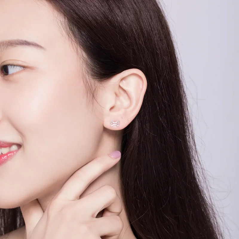 (slika za) Srebrni uhani z odprtimi tačkami v slogu Pandora - SCE649 - Ogled 5