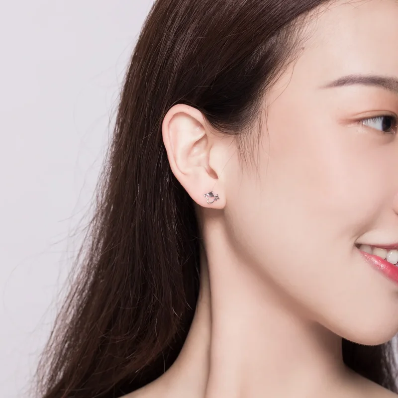 (slika za) Srebrni uhani z odprtimi tačkami v slogu Pandora - SCE649 - Ogled 6