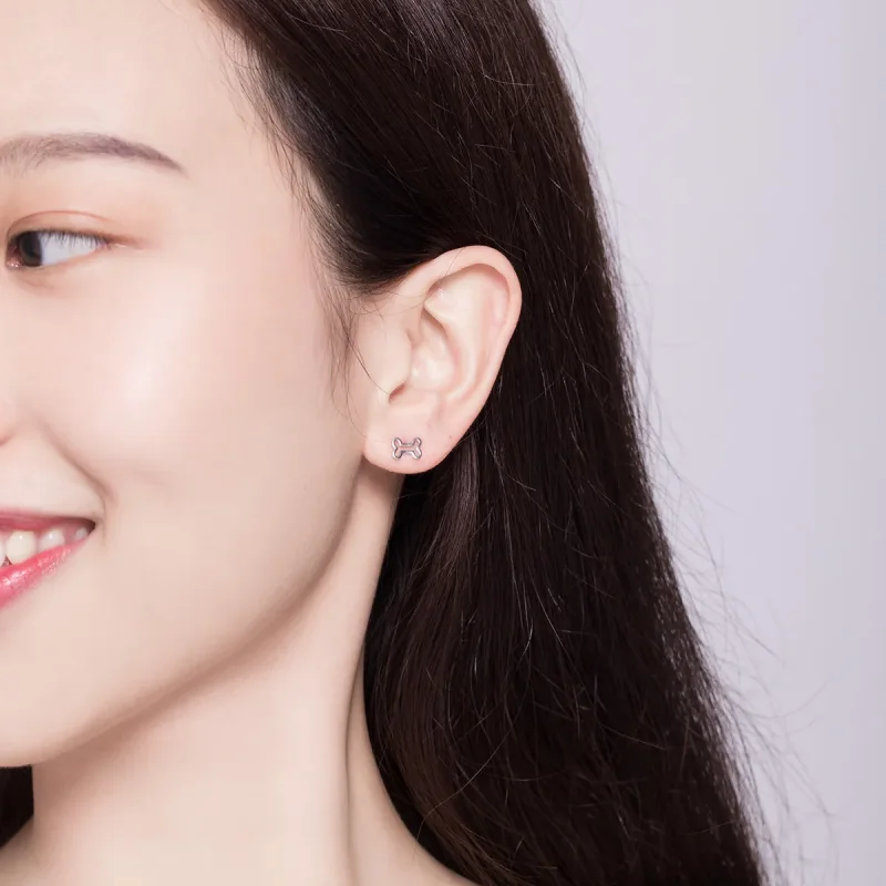 (slika za) Srebrni uhani z odprtimi tačkami v slogu Pandora - SCE649 - Ogled 7