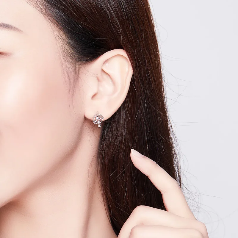 (slika za) Srebrni uhani z vrtnicami v stilu Pandora - SCE745 - Ogled 5