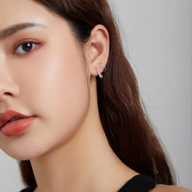 (slika za) Srebrni ustvarjalni uhani z vodnimi kapljicami v stilu Pandora - SCE1130 - Ogled 6