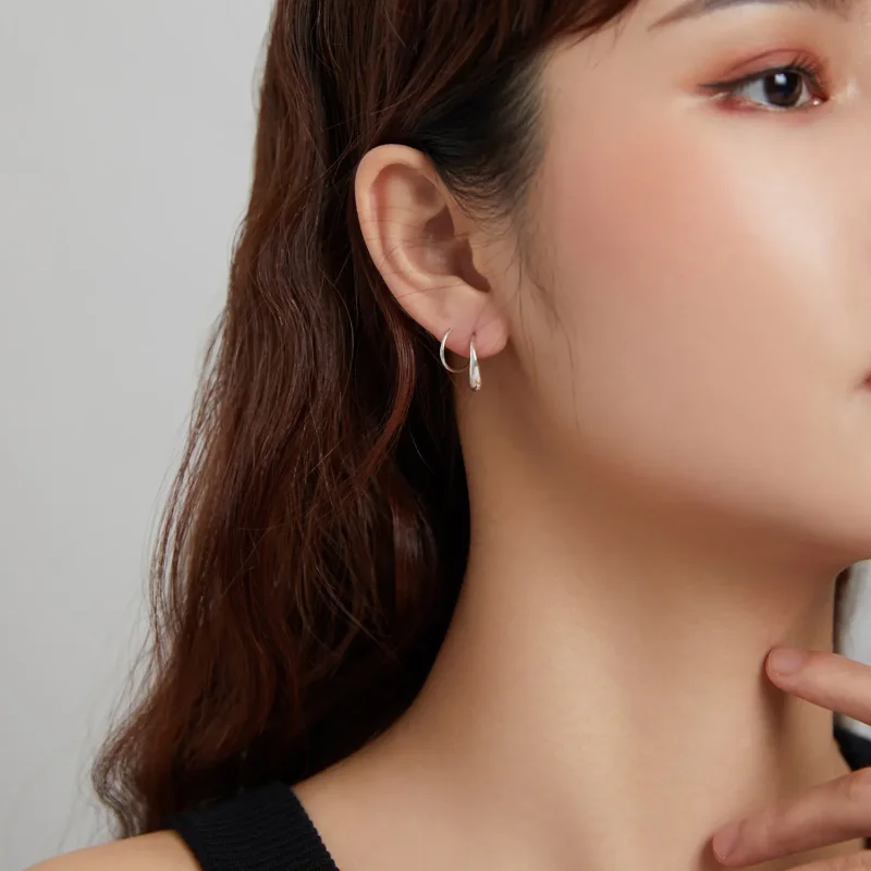 (slika za) Srebrni ustvarjalni uhani z vodnimi kapljicami v stilu Pandora - SCE1130 - Ogled 7