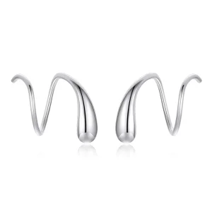 (slika za) Srebrni ustvarjalni uhani z vodnimi kapljicami v stilu Pandora - SCE1130