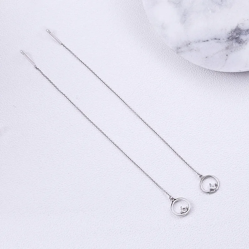 (slika za) Srebrni vedno ljubeči viseči uhani v slogu Pandora - SCE080 - Ogled 4