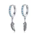 Srebrni viseči uhani s perjem v stilu Pandora - SCE898