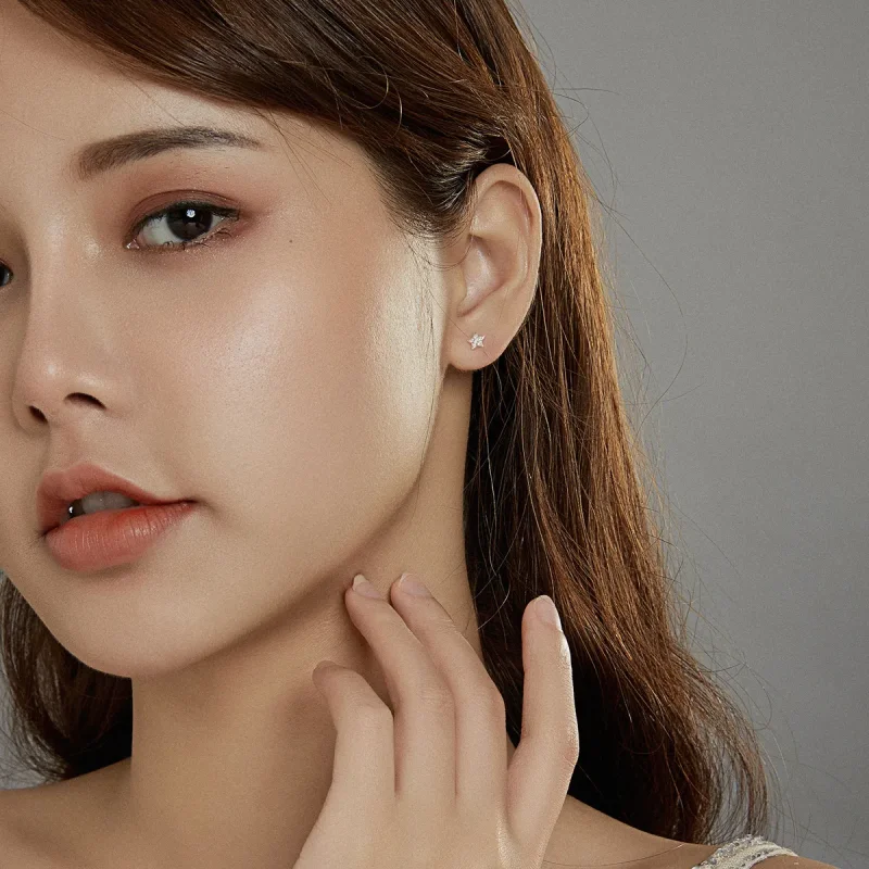 (slika za) Srebrni viseči uhani Sanjana luna in zvezde v stilu Pandora - BSE431 - Ogled 7