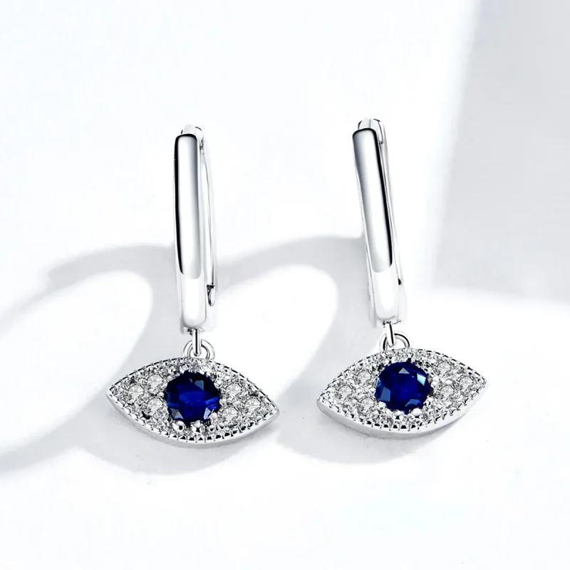 (slika za) Srebrni viseči uhani v slogu Pandora Lucky Eyes - BSE274 - Ogled 3