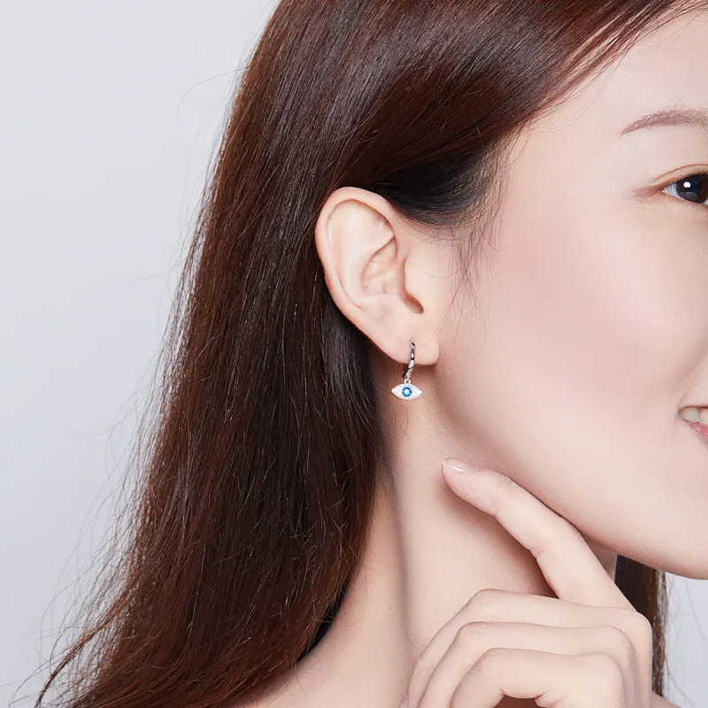 (slika za) Srebrni viseči uhani v slogu Pandora Lucky Eyes - BSE274 - Ogled 6