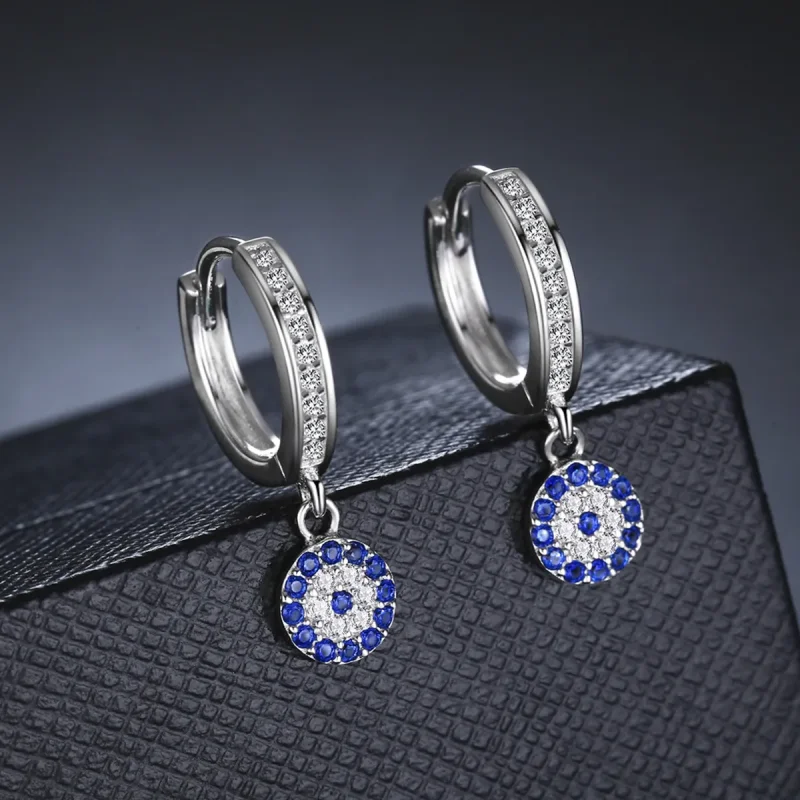 (slika za) Srebrni viseči uhani v stilu Pandora - SCE058 - Ogled 5