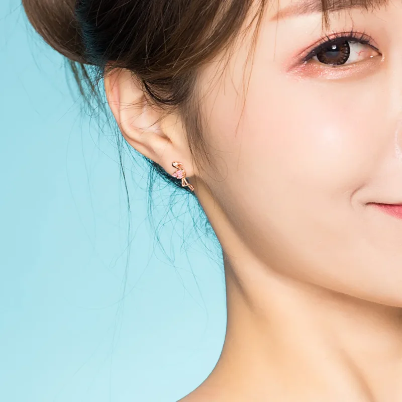 (slika za) Uhani s plamenci iz rožnatega zlata Pandora Style - BSE120 - Ogled 7