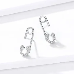 Varnostne igle Pandora Style Silver Love Stud Uhani - BSE284 Varnostne igle Pandora Style Silver Love Stud Uhani - BSE284